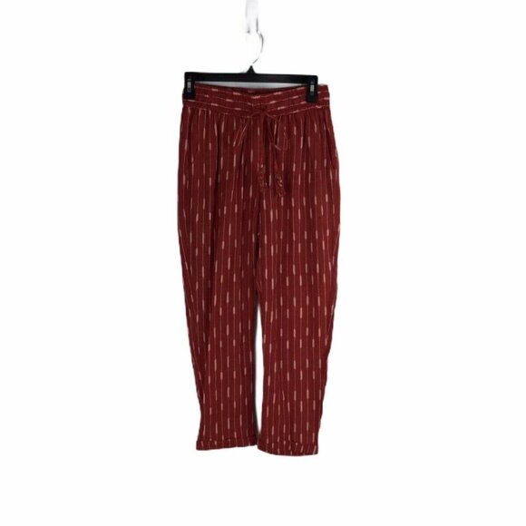 Women's Red Cropped Pants - Picture 1 of 8